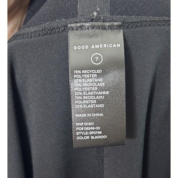 Good American Solid Black Ankle Compression Active Leggings Size 7 - Picture 8 of 8